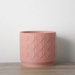"Heart Planter With Drainage & Saucer in Country Pink, Cute 3D-Printed Plant Pot, Small To Large Sizes 4"" 5"" 6"" 7"" 8" - thumbnail 3