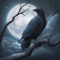 Edgar Allan Poe Raven Art Print Fantasy Wall Decor - thumbnail 1