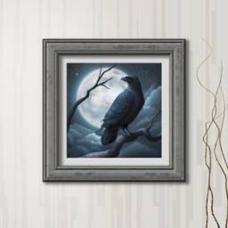 Edgar Allan Poe Raven Art Print Fantasy Wall Decor - thumbnail 4