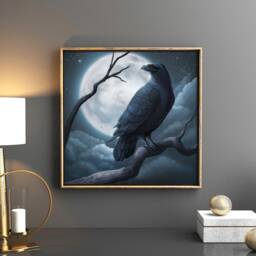 Edgar Allan Poe Raven Art Print Fantasy Wall Decor - thumbnail 3