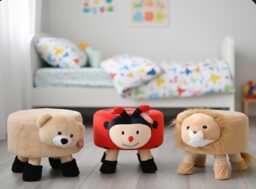 Childrens, Kids Animal Stool, Footstool Bee, Lion & Bear, Ladybird & Rabbit - thumbnail 1