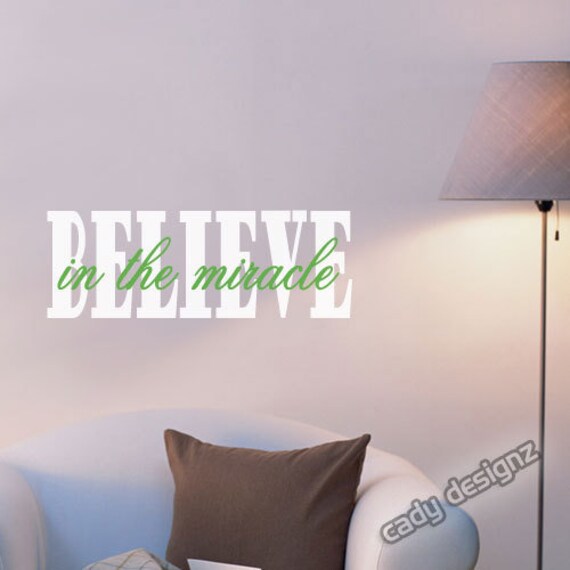 Christmas Wall Decal - Believe in The Miracle Vinyl Lettering - image 1
