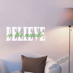 Christmas Wall Decal - Believe in The Miracle Vinyl Lettering - thumbnail 1