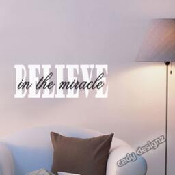 Christmas Wall Decal - Believe in The Miracle Vinyl Lettering - thumbnail 3