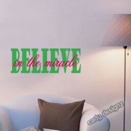 Christmas Wall Decal - Believe in The Miracle Vinyl Lettering - thumbnail 2