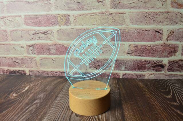 Personalized Football Led Night Light Custom Kids Room Decor - image 1
