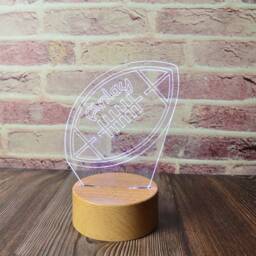 Personalized Football Led Night Light Custom Kids Room Decor - thumbnail 3