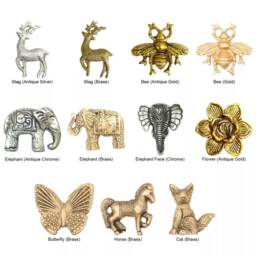 Dressing Table Painted Bespoke Moroccan Geometric Gold Leaf Bee Elephant Handles Stencilled - thumbnail 3