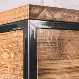 Industrial Oak Wood Chest Of Drawers - Farmhouse Kitchen Commode - thumbnail 2