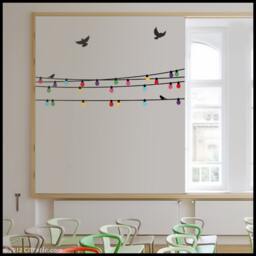 Fairy Lights Wall Decal Garden Party String Lights, Birds - thumbnail 2