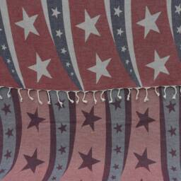 American Flag Towel, Double Face Towel, Turkish Bath Towel, Blue & Red Towel, Beach Towel, Flag Towel, Peshtemal Towel, K2-Usa - thumbnail 2