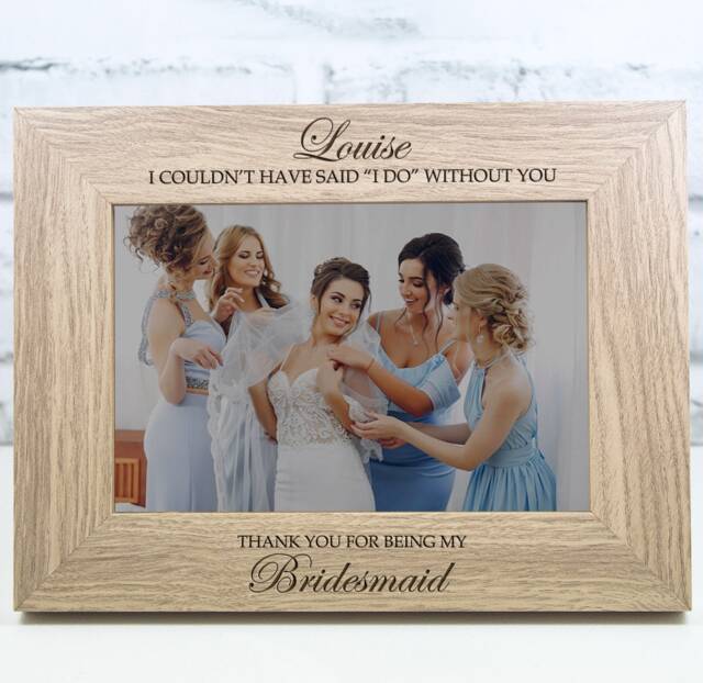 Personalised Bridemaid Photo Frame Gift Keepsake Engraved Wedding Maid Of Honour - image 1