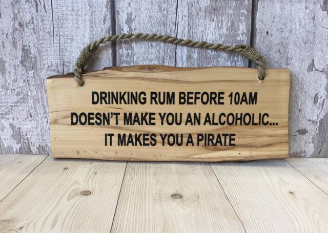 Drinking Rum Wall Hanging Hilarious Wood Sign Beach Hut Summer Seaside Nautical Plaque Indoor D??cor - image 1