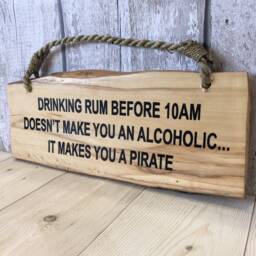 Drinking Rum Wall Hanging Hilarious Wood Sign Beach Hut Summer Seaside Nautical Plaque Indoor D??cor - thumbnail 2