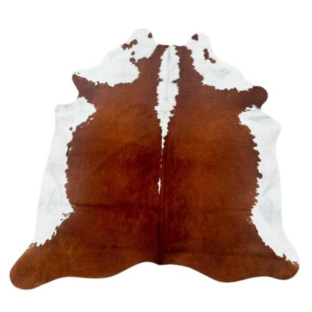 Large Genuine Cowhide Rug, Brown Red White, Hair On Hide Sold As Seen - image 1