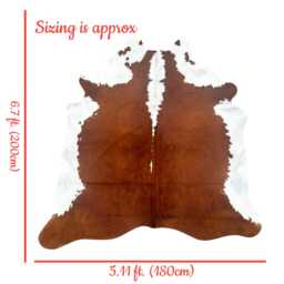 Large Genuine Cowhide Rug, Brown Red White, Hair On Hide Sold As Seen - thumbnail 3