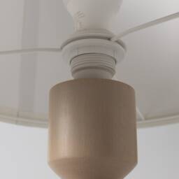 Table Lamp Rodos Gray - Wood Bedside Wooden Beech Base Decorative Lampshade - thumbnail 2