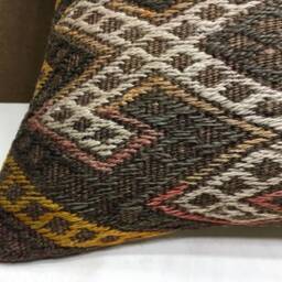 Vintage Kilim Pillow Cover, 16x24, Handwoven Turkish Bohemian Throw - thumbnail 3