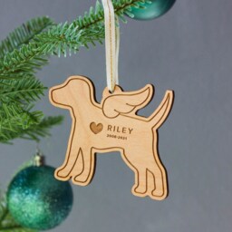 Dog Memorial Personalized Ornament [Pet Memorial, Sympathy Gift, Pet Loss in Loving Memory, Of Dog, Wood Christmas Ornament] - thumbnail 2