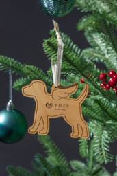Dog Memorial Personalized Ornament [Pet Memorial, Sympathy Gift, Pet Loss in Loving Memory, Of Dog, Wood Christmas Ornament] - thumbnail 1