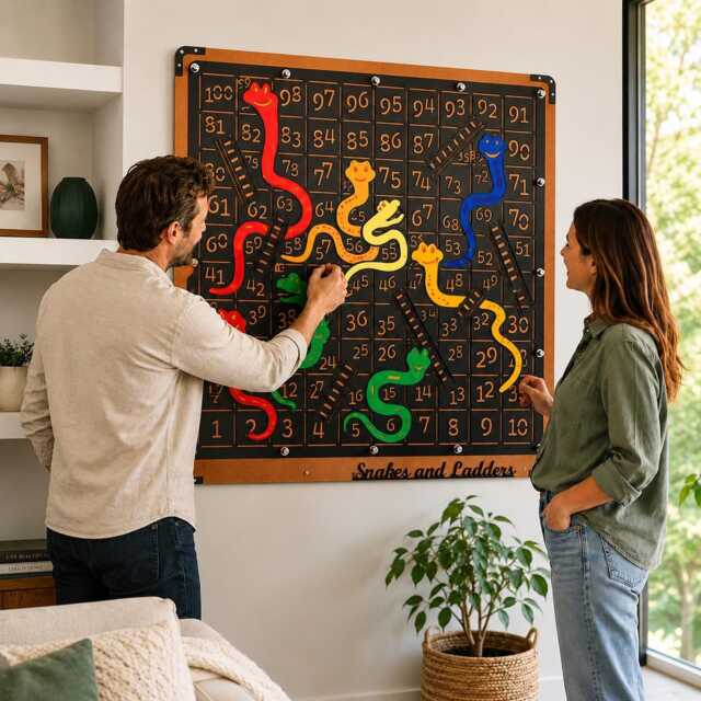 xxl Snakes & Ladders Metal Wall Art Game Gameroom Decor - image 1