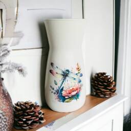 Pretty Dragonfly Flower Vase, Home Decor, Gifts, Decorations, Themed Gift - thumbnail 1