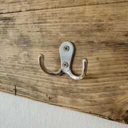 Unoiled Reclaimed Wood Coat Rack With Shelf - Bathroom Towel Hallway Wall-Mounted Hat - thumbnail 4