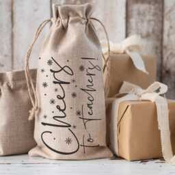 Teacher Bottle Bag, Gift End Of Term Gift, Best Teacher, Teaching Assistant, Thank You Wine Bag - thumbnail 2