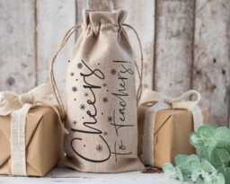 Teacher Bottle Bag, Gift End Of Term Gift, Best Teacher, Teaching Assistant, Thank You Wine Bag - thumbnail 1