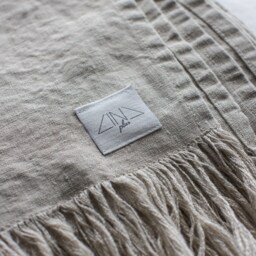 Pre-Washed Linen Throw With/Without Fringes - Plain Custom Size Natural Summer Blanket Eco-Friendly Handmade in Lithuania - thumbnail 2