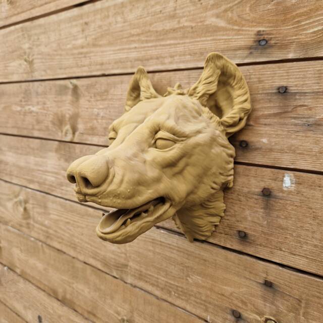 3D Printed Hyena Wall Mount - Animal Head Decor - image 1
