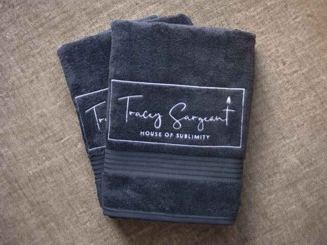 Personalised Towel With Business Logo, Name Embroidery, Custom Logo On Towel, Egyptian Cotton - image 1