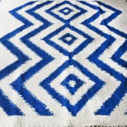 Hand Hooked Wool Rug Scandinavian Geometric Design 125x160cm - thumbnail 2