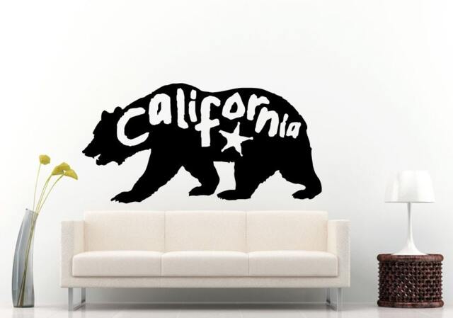 American Usa State California Republic Star Bear Wall Decal Vinyl Sticker Mural Room Decor L1255 - image 1