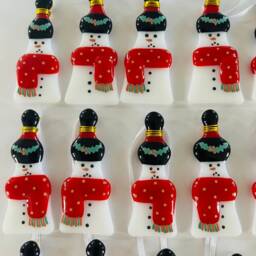 Cornish Christmas Card With Fused Glass Snowman Decoration, Cornwall - thumbnail 3