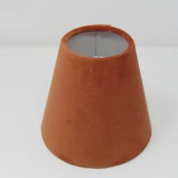 Burnt Orange Velvet Small Candle Clip Wall Tapered Lampshade - thumbnail 2