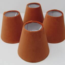 Burnt Orange Velvet Small Candle Clip Wall Tapered Lampshade - thumbnail 3