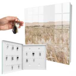 Desert Harmony Wall Mounted Key Cabinet, Beige Industrial Box, Minimalist Nature, For Lovers Of Nature & Peace - thumbnail 2