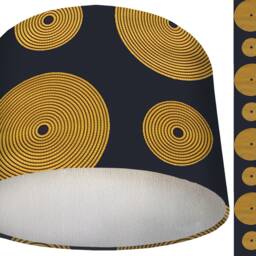 Boho Lampshade Black & Yellow African Wax Fabric, Bohemian Decor - thumbnail 3