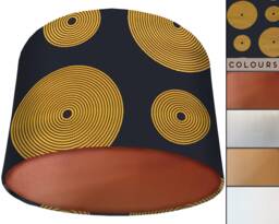 Boho Lampshade Black & Yellow African Wax Fabric, Bohemian Decor