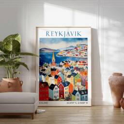Reykjavik Travel Print, Poster, Iceland Wall Art, Gift, Nordic Decor, Gift - thumbnail 3