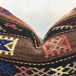 Vintage Turkish Kilim Pillow Cover, 16x24 Lumbar Cushion, Ethnic Home Decor - thumbnail 2