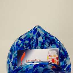 Blown Glass Business Card Or Phone Holder Blue - thumbnail 4