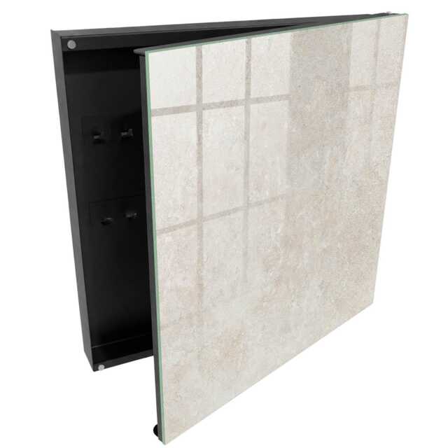 Delicate Sandstone Wall Mounted Key Cabinet, Beige Box For Wall, Minimalist Textures, Lovers Of Minimalism - image 1