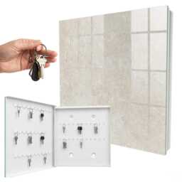 Delicate Sandstone Wall Mounted Key Cabinet, Beige Box For Wall, Minimalist Textures, Lovers Of Minimalism - thumbnail 2