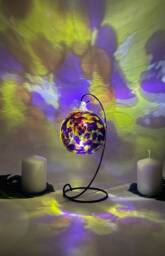 Hand Painted Glass Candle Holder Abstract Tealight Home Decor