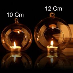 Hand Painted Glass Candle Holder Abstract Tealight Home Decor - thumbnail 4