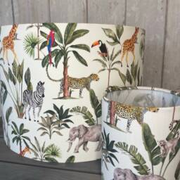 Safari Animals Jungle Lampshade, Jungle Lights, Safari Lampshade, Animal Baby Room, Light Shade - thumbnail 4