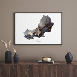 Swansea Map Black & Gold Wall Art Print - South West Wales United Kingdom Great Britain - thumbnail 3