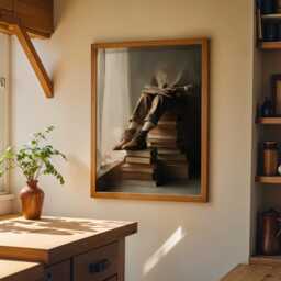 Bookish Wall Art - Man Sat On Stack Of Books Print Book Lover Poster Literacy - thumbnail 3